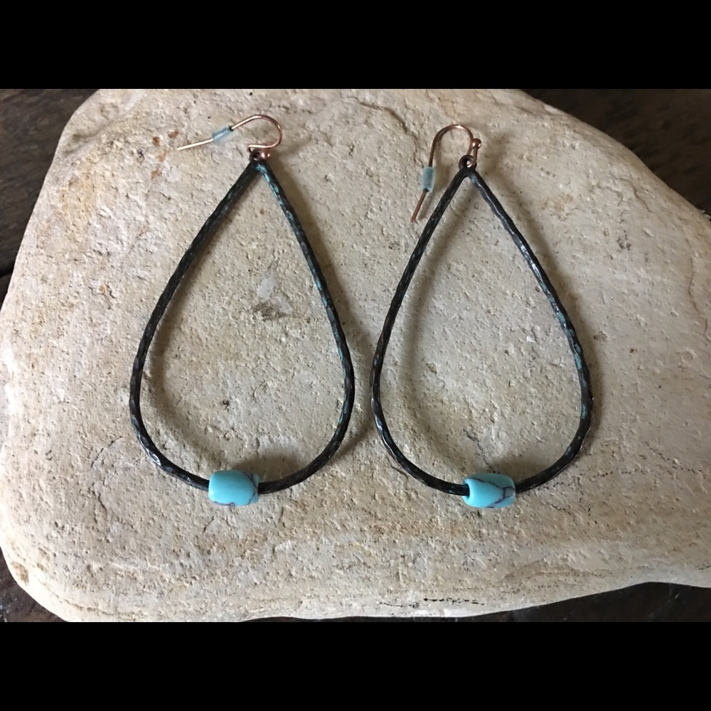 Brass & turquoise earrings